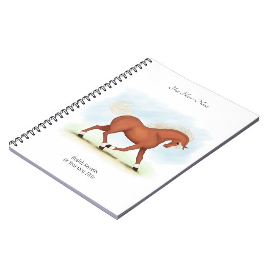 Sorrel PonyまたはHorse パーソナライズされた Owner's Journal ノートブック (左側)