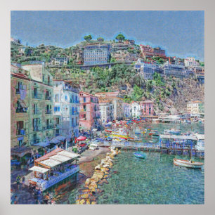 SORRENTO、Marina Grande、ポスター ポスター