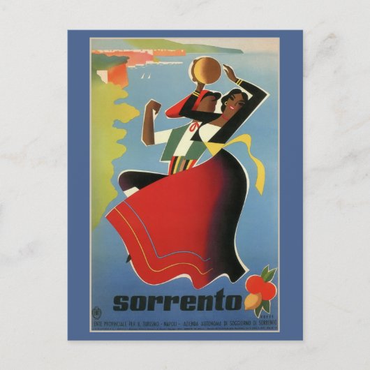 Sorrento vintage Italian travel advertising ポストカード (正面)