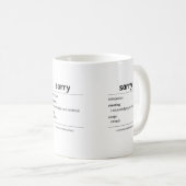 sorry – カナダでよく使われるフレーズの定義 マグカップ (正面右)