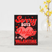 Sorry Boys Daddy Is My Valentine Checked Heart Gir カード (黄色い花)