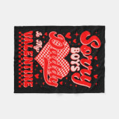 Sorry Boys Daddy Is My Valentine Checked Heart Gir フリースブランケット (正面(横))