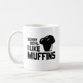 SORRY BOYS I LIKE MUFFINS -.png コーヒーマグカップ (左)
