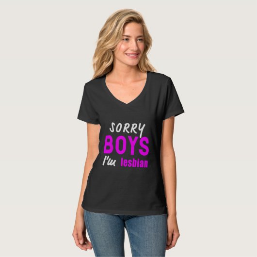 Sorry Boys i'm Lesbian | Lesbian Pride  Tシャツ (正面フル)