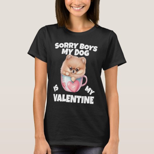 Sorry Boys My Dog Is My Valentine  Dog Tシャツ (正面)