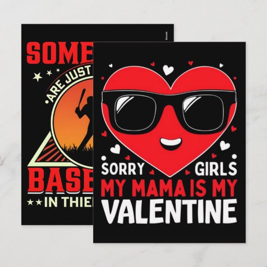 Sorry boys my mama is my valentine family lover  シーズンポストカード (正面/裏面)