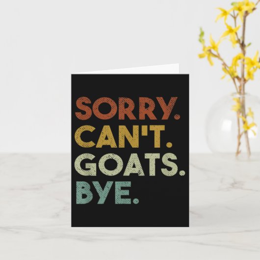 Sorry Can't Goats Bye Funny Goats カード (黄色い花)