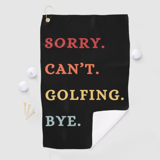 Sorry. Can't. Golfing. Bye. -  Cool Retro Golfer  ゴルフタオル (インサイチュ)