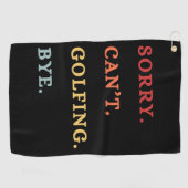 Sorry. Can't. Golfing. Bye. -  Cool Retro Golfer  ゴルフタオル (横)