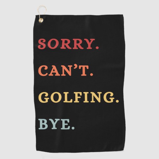 Sorry. Can't. Golfing. Bye. -  Cool Retro Golfer  ゴルフタオル (正面)
