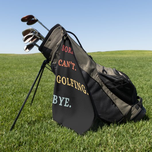 Sorry. Can't. Golfing. Bye. -  Cool Retro Golfer  ゴルフタオル (グリーン)