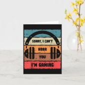 Sorry Cant Hear You Im Gaming Retro Video Gamer Me カード (黄色い花)
