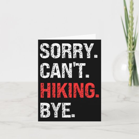 Sorry Can't Hiking Bye Retro Hiking Lovers カード (正面)