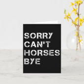 Sorry Can't Horses Bye Funny Horse  カード (黄色い花)