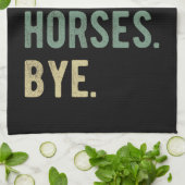Sorry Can't Horses Bye II キッチンタオル (折り畳み)