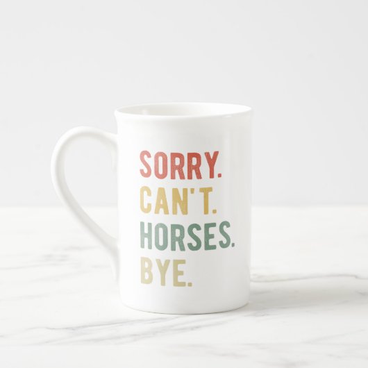 Sorry Can't Horses Bye II ボーンチャイナマグカップ (左)