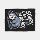 Sorry Can't I'm Dead Funny Ssum Character Playing フリースブランケット (正面(横))