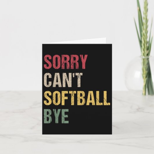 Sorry Can't Softball Bye  カード (正面)