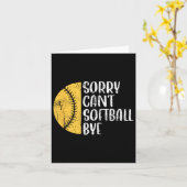 Sorry Can't Softball Bye Softball Player  カード (黄色い花)