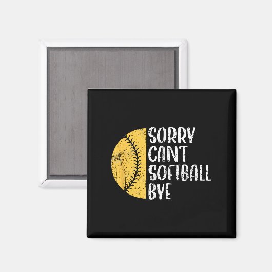 Sorry Can't Softball Bye Softball Player  マグネット (正面/裏面)