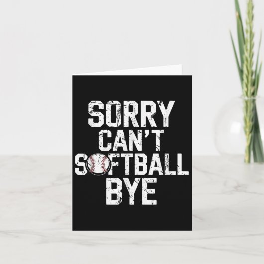 Sorry Can't Softball Bye Softball Player Girls  カード (正面)
