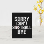 Sorry Can't Softball Bye Softball Player Girls  カード (黄色い花)