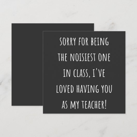 sorry for being the noisiest one in class 招待状 (正面/裏面)