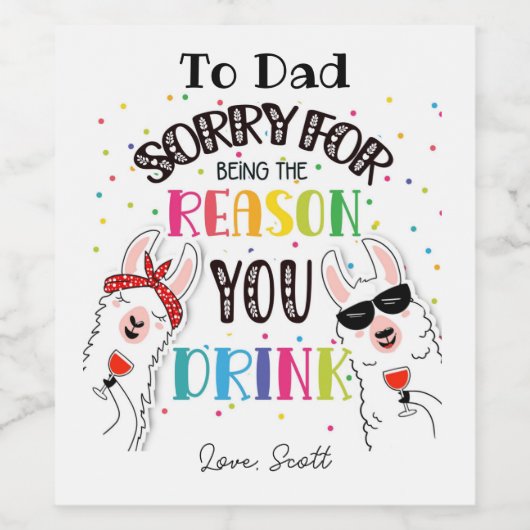 sorry for the reason you drink. ワインラベル (シングルラベル)