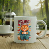 Sorry for What I Said Before Coffee ツートーンマグカップ