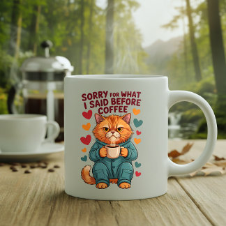Sorry for What I Said Before Coffee ツートーンマグカップ