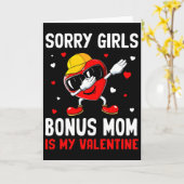 Sorry Girls Bonus Mom Is My Valentine Heart Dab Cu カード (黄色い花)