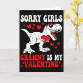 Sorry Girls Grammy Is My Valentine Dinosaur Holdin カード (黄色い花)