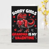 Sorry Girls Grandma Is My Valentine Dinosaur Holdi カード (黄色い花)
