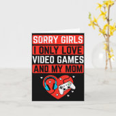 Sorry Girls I Love Video Games And Mom Valentines  カード (黄色い花)