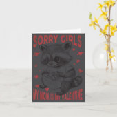 Sorry Girls Mom Is My Valentine Boys Funny Valenti カード (黄色い花)
