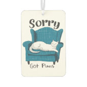 Sorry Got Plans Funny Cat Lover Gift  カーエアーフレッシュナー (裏面)