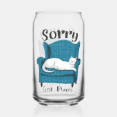 Sorry Got Plans Funny Cat Lover Gift  ガラス缶 (裏面)