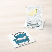 Sorry Got Plans Funny Cat Lover Gift スクエアペーパーコースター (インサイチュ)
