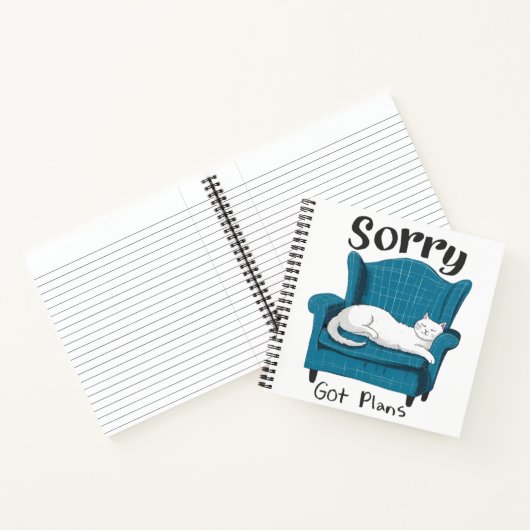 Sorry Got Plans Funny Cat Lover Gift  ノートブック (内部)