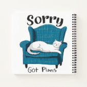 Sorry Got Plans Funny Cat Lover Gift  ノートブック (裏面)
