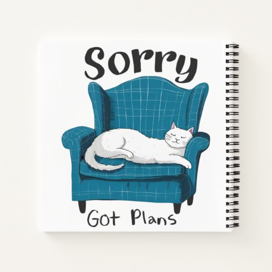 Sorry Got Plans Funny Cat Lover Gift  ノートブック (裏面)