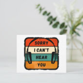 Sorry I can’t hear you - Retro Headphones ポストカード (スタンド正面)