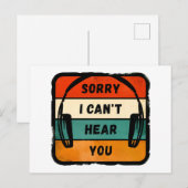 Sorry I can’t hear you - Retro Headphones ポストカード (正面/裏面)