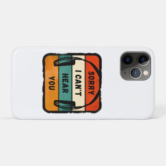 Sorry I can’t hear you - Retro Headphones Case-Mate iPhoneケース (裏面(横))