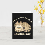Sorry I Can't Go Out, I'm An Indoor Cat Funny Desi カード (黄色い花)