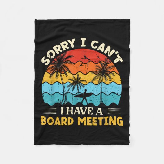 Sorry I Can't I Have A Board Meeting Surfing Graph フリースブランケット (正面)