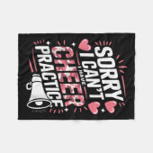 Sorry I Can't I Have Cheer Practice Cheerleader フリースブランケット (正面(横))