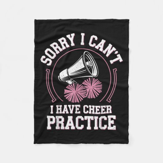 Sorry I Can't I Have Cheer Practice Cheerleader Ch フリースブランケット (正面)