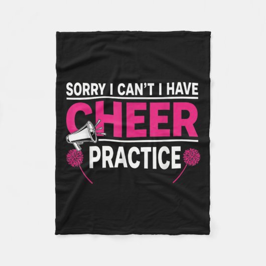 Sorry I Can't I Have Cheer Practice Cheerleader Ch フリースブランケット (正面)