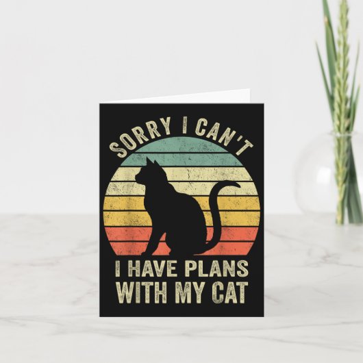 Sorry I Can't I Have Plans With My Cat Funny Cat L カード (正面)